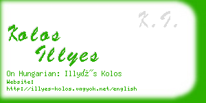 kolos illyes business card